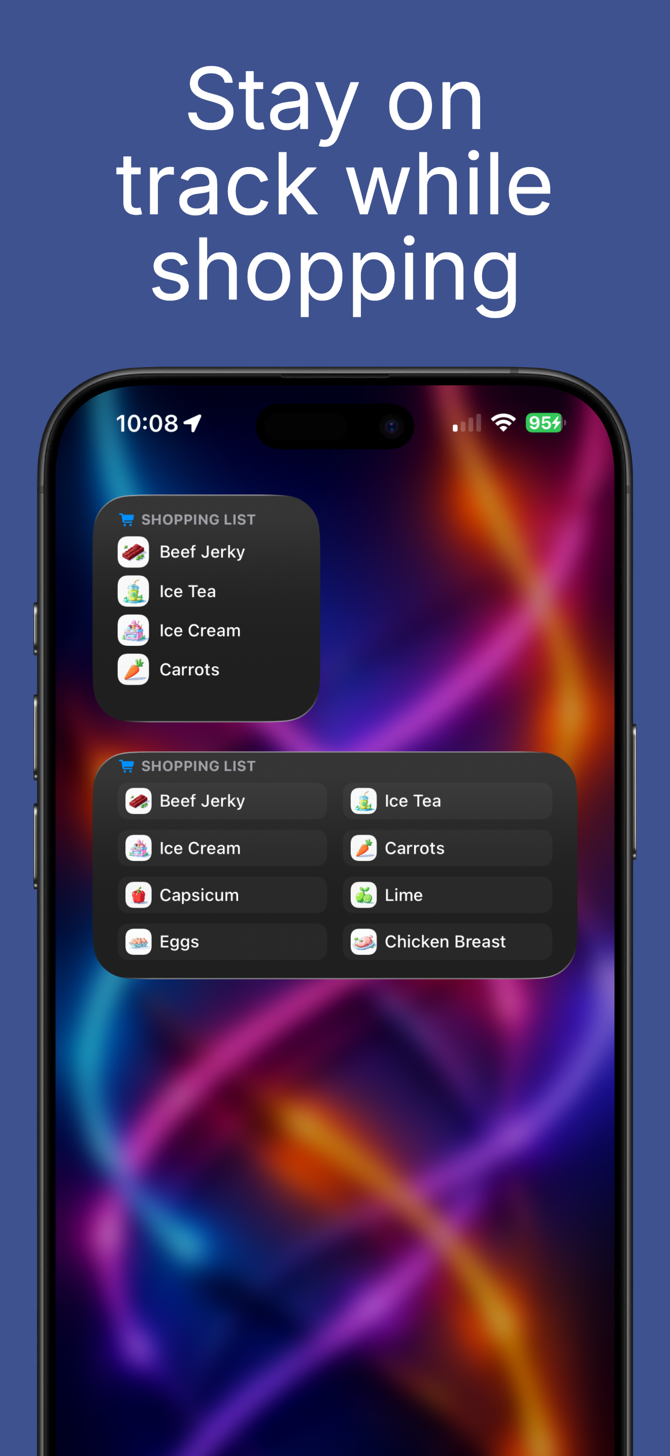 ShopSwipe detailed item artwork and list visuals on iPhone